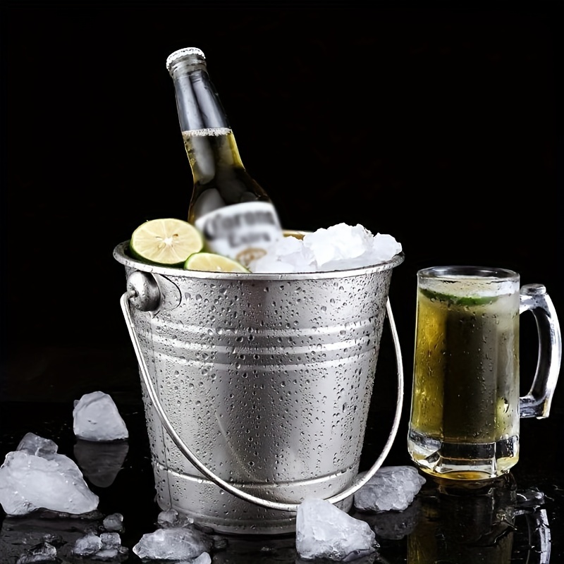 Dyfzdhu Ice Cube Mold Creative Outdoor Ice Bucket Bar Special Champagne Red  Barrel Household Net Red Ice Cube Bucket Ice Tray B 