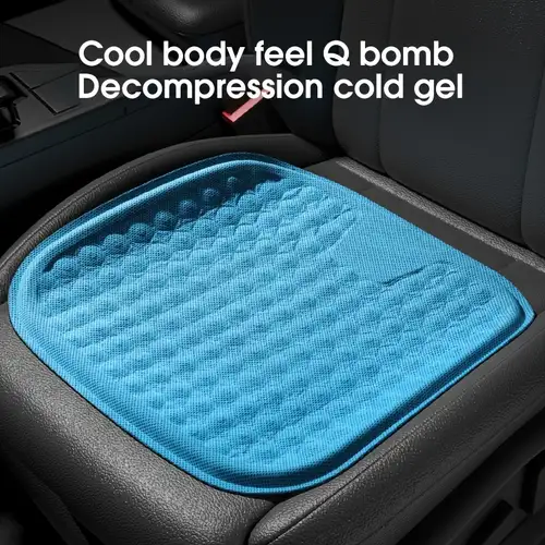 Linen Fabric Car Seat Cushion Ventilated Protector Cover - Blue / 2 Pieces