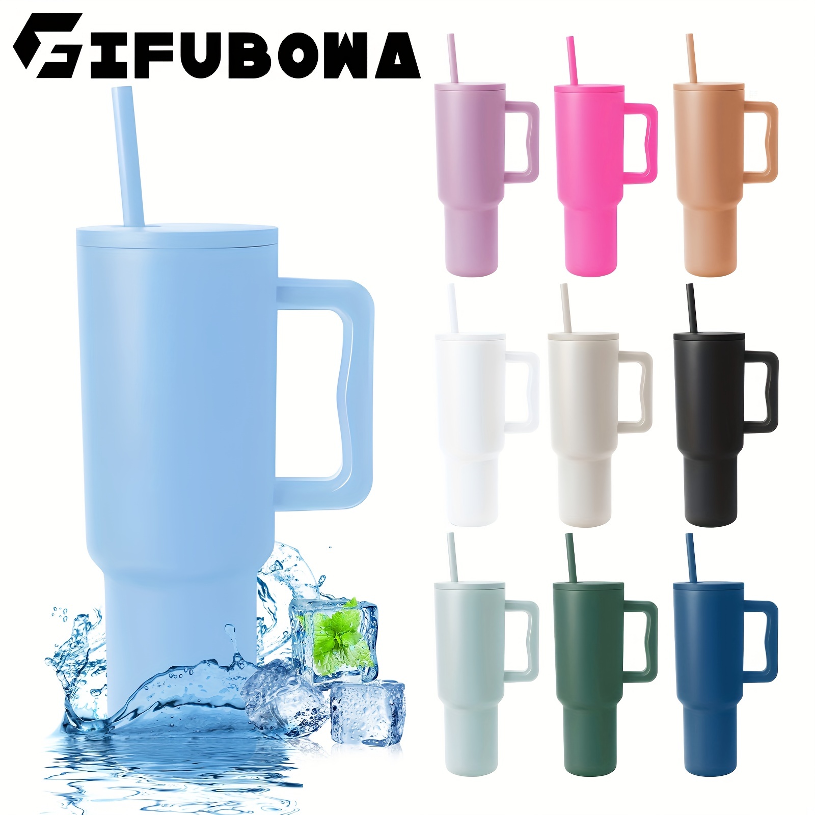 1pc Solid Color Tumbler, Black Plastic Plain Double Matte Straw Cup, For  Home Office