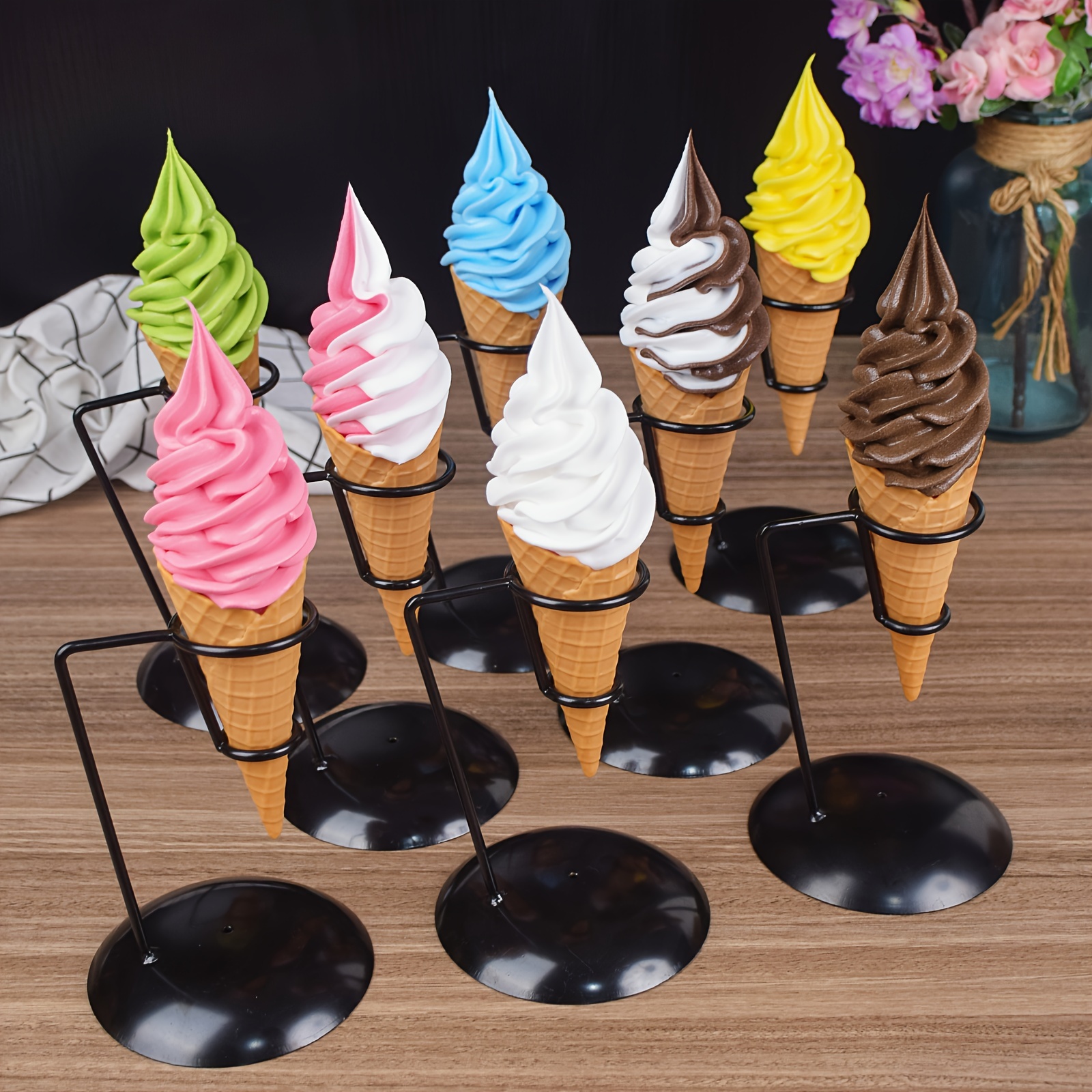 Small Ice Cream Cone Shooter Popper Toy - Foam Ball Shoots From Cone 