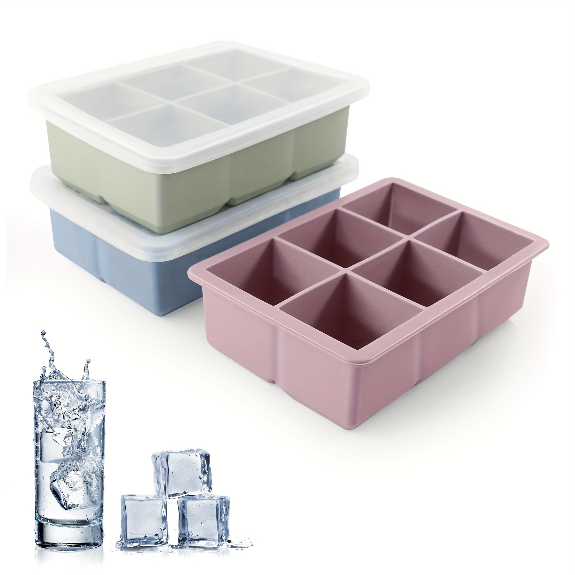 Ice Cube Tray with Storage Box Quick Demould Ice Cube Moulds Lazy Ice Maker  for Cocktail Whiskey Bar Kithcen Tools Accessories