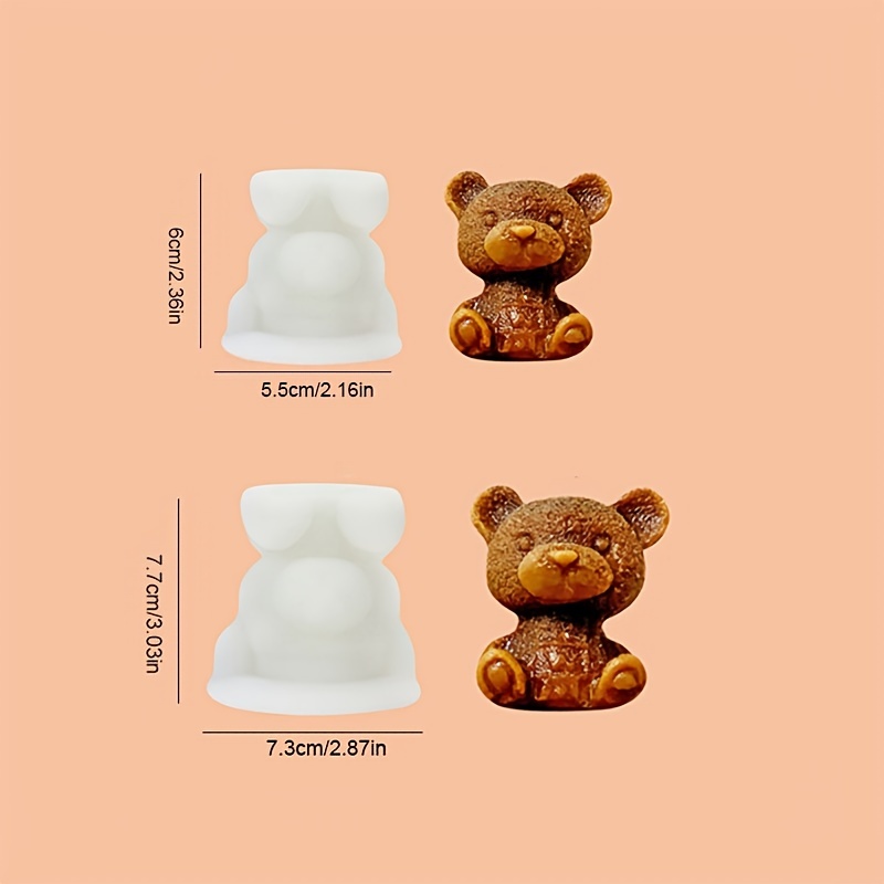 2PCS Bear Shape Ice Cube Maker Silicone Molds Chocolate Cake Molds Candy  Dough Molds Coffee Milk Tea Whiskey Ice Molds