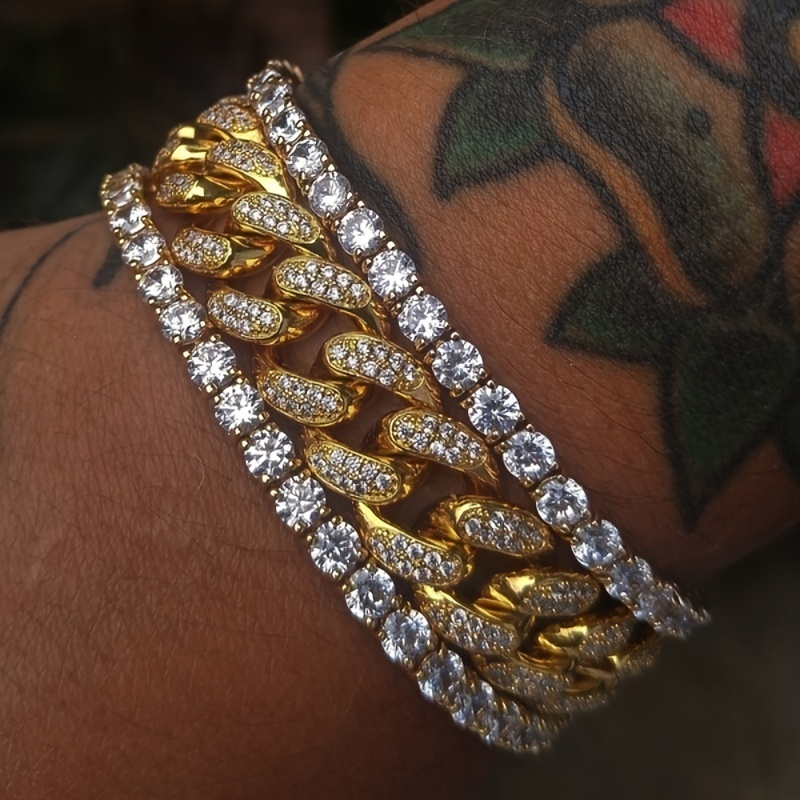 Cuban link deals tennis bracelet