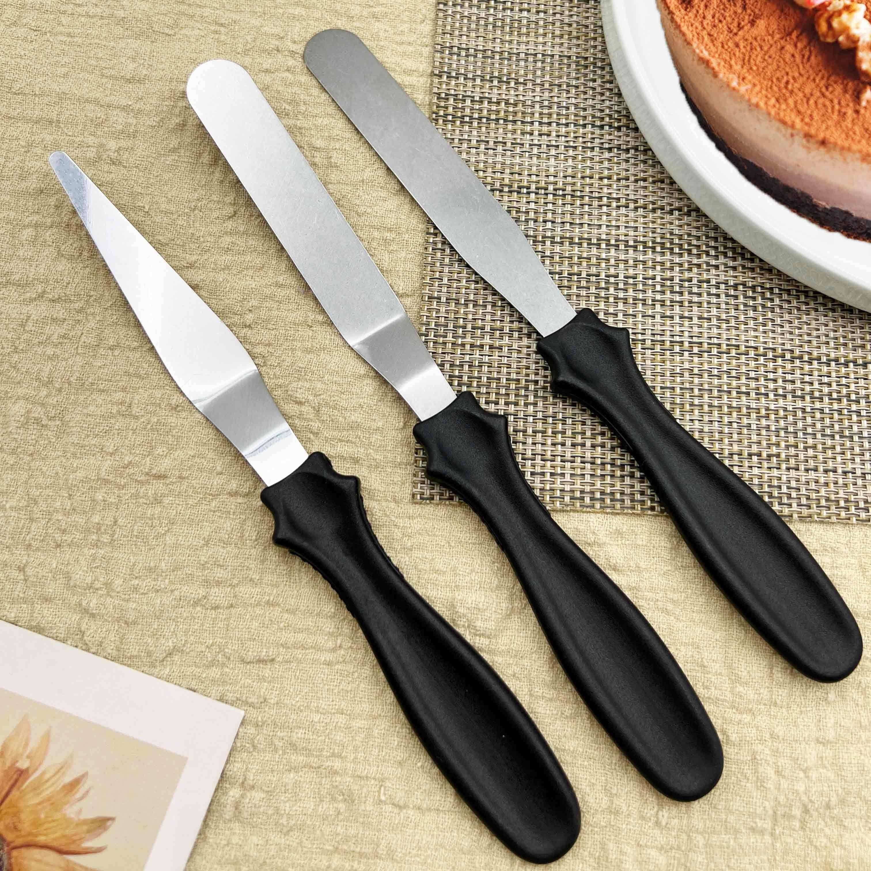 3pcs Stainless Steel Spatula Palette Knife Set Cake Decorating Smooth Tools  Kit