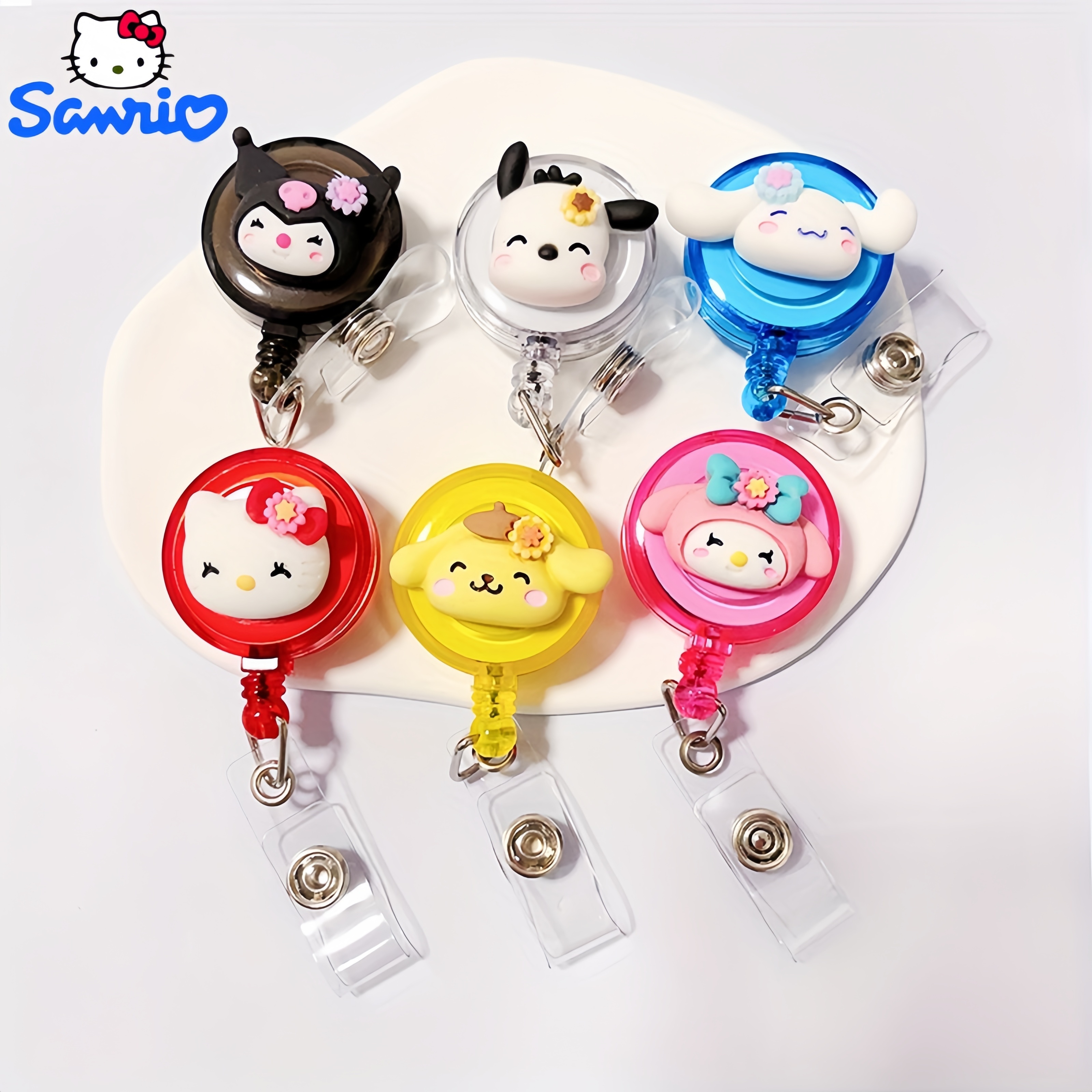 8Pcs Cute Cat Badge Reel, Kawaii Badge Reels Retractable, Animal Patches  Alligator Clip Badge Holder for Nurse Doctor : : Office Products