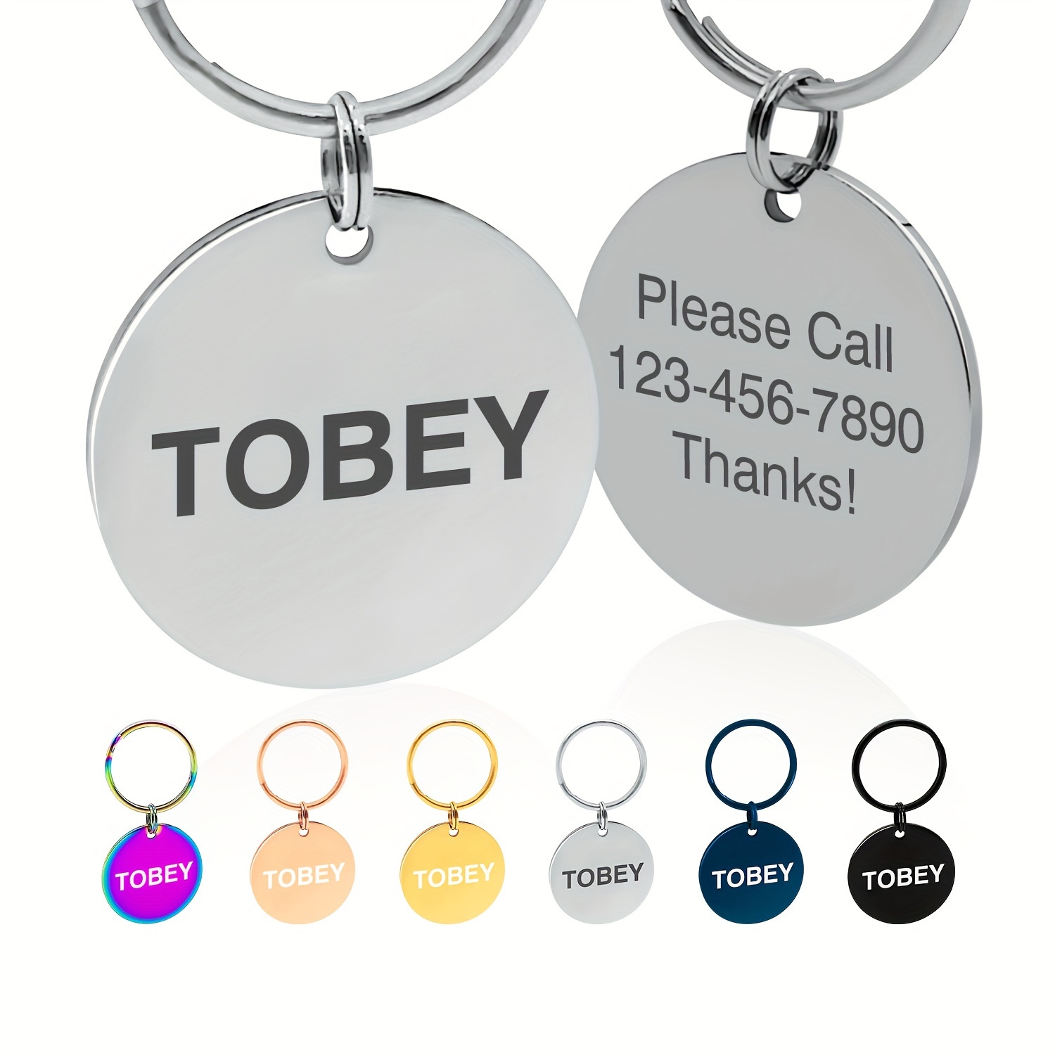 44Pcs Sublimation Stamping Blank Aluminum Dog Tags, Double Sided  Sublimation Metal Name Tag with Chain Necklace Chain Key Rings Heat Tape  for Pet ID