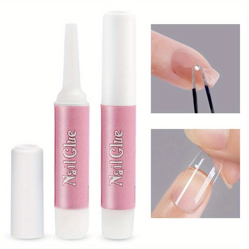 1 bouteille de colle adhésive pour strass d'art des ongles avec pinceau,  10g de colle pour faux ongles.