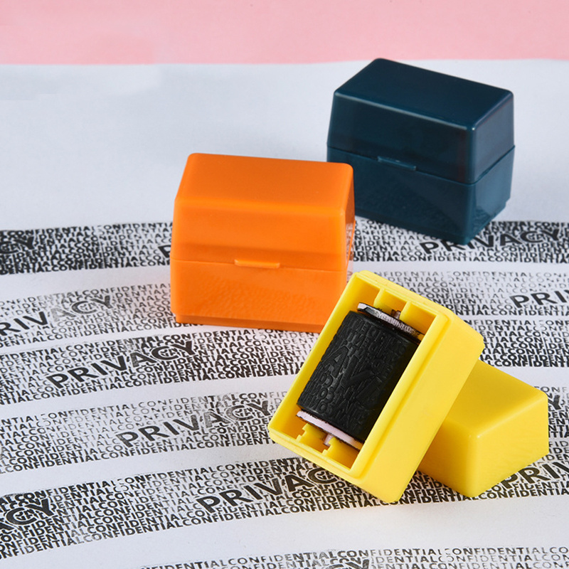  6 Pcs Seal Security Stamps Plastic Stamps Name Stamps The Name  Stamp Confidential Roller Stamp Stamps for mailing Confidential Stamps  Privacy Protection Stamps Handheld ID Card die : Office Products