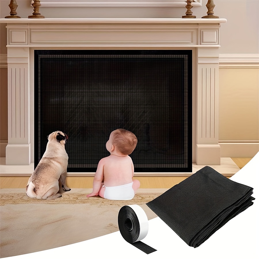 Upgraded Magnetic Fireplace Draft Cover Black Fireplace - Temu