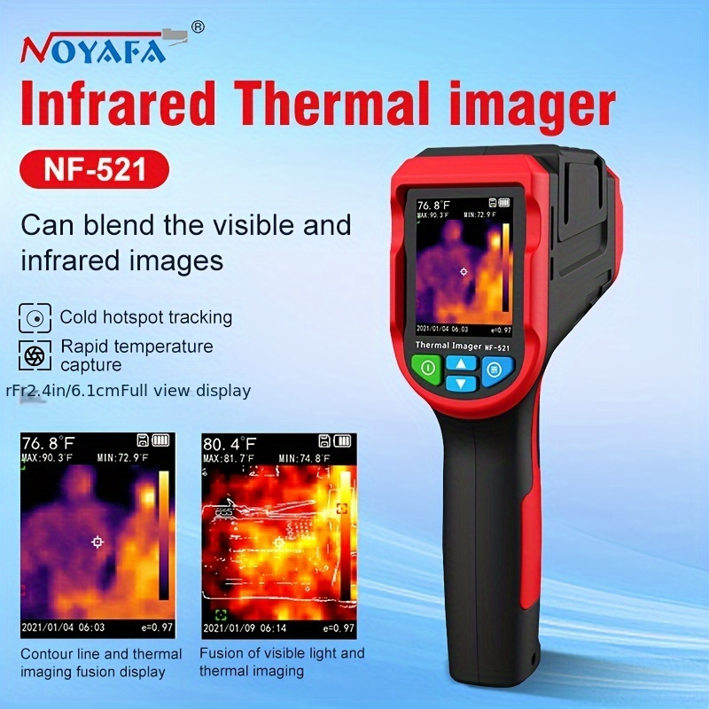  ENVVWIZ Cámara térmica,256 x 192 IR cámara térmica infrarroja  de imágenes de mano 49152 píxeles,Cámara termográfica IP65  impermeable,Durabilidad de caída de 6.6 ft,7 paletas de pantalla LCD de 2,8  pulgadas,Batería recargable