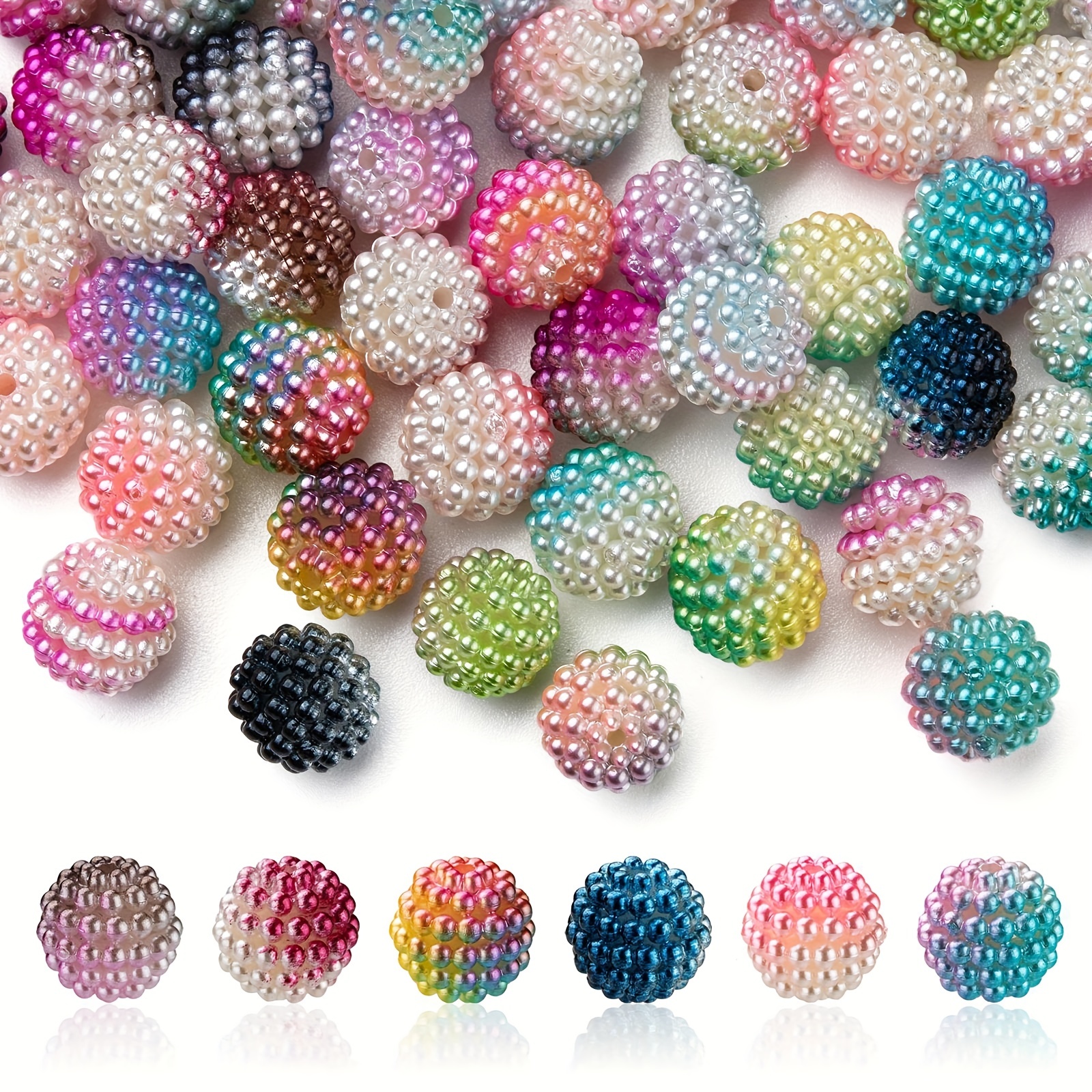 Color Bracelet Craft Beads Round Bulk Printing Color - Temu