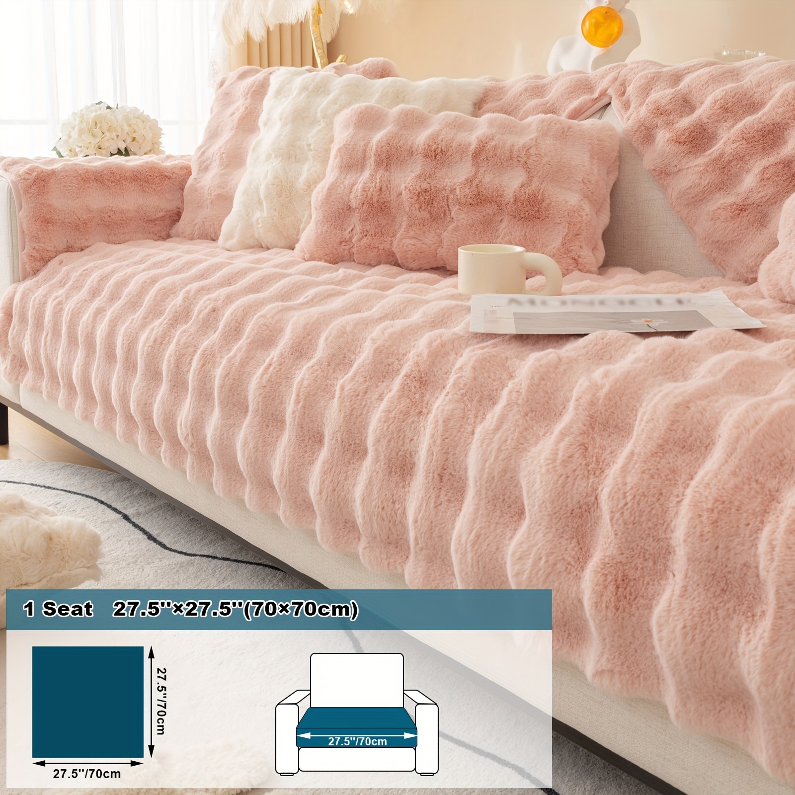 Imitation Rabbit Fur Full Encircling Seat Cushion One - Temu