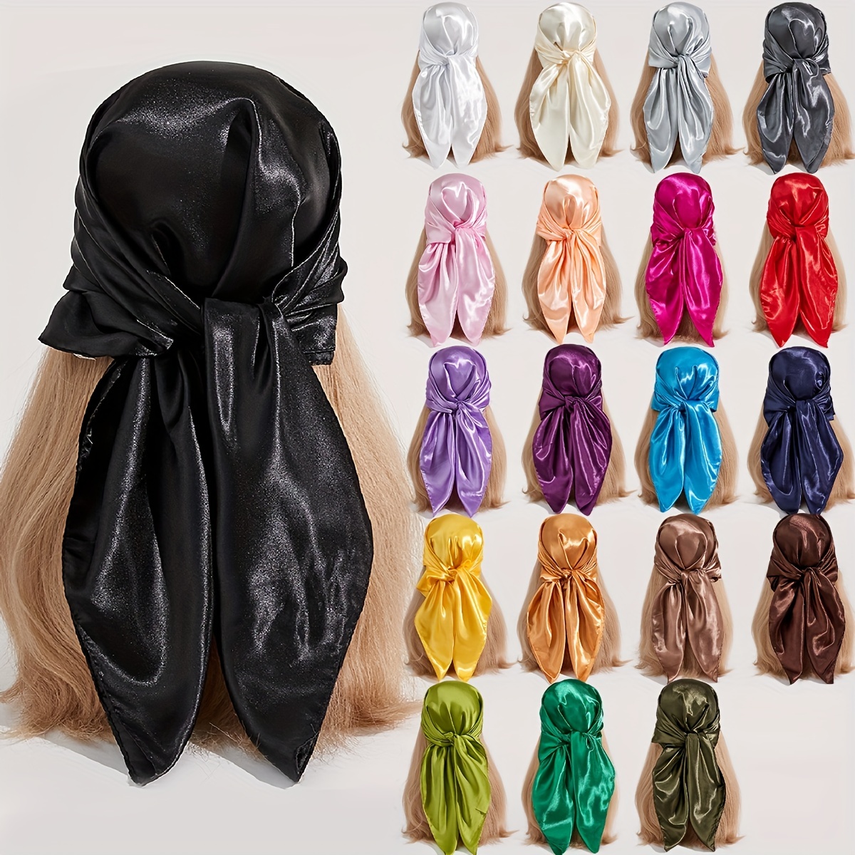1pc 70cm Silk-like Satin Scarf For Women, Can Be Worn As A Neck Scarf,  Headband, Headscarf, Hair Decoration, Ideal For Vacation Or Everyday Use