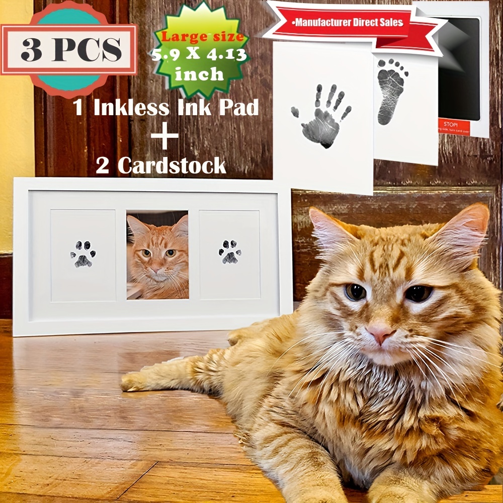 Kit d'empreintes de pattes de chat et de chien avec argile, kit  d'empreintes de pattes de chien, cadre photo commémoratif pour animaux de  compagnie, kit d'empreintes de pattes de chien pour les 