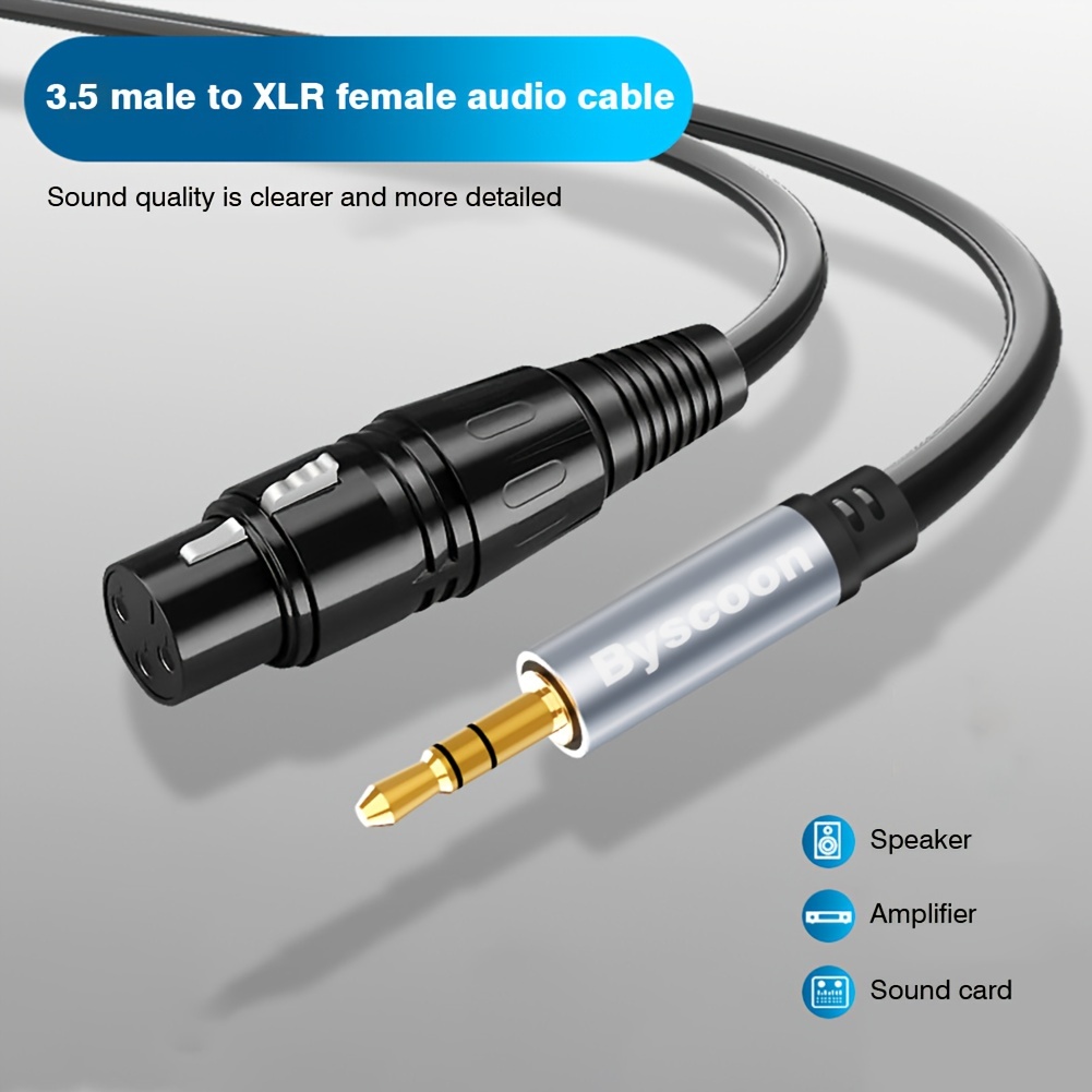 Connecteur XLR femelle de 6 mètres avec adaptateur audio TRRS 3,5 mm pour  smartphone tablette