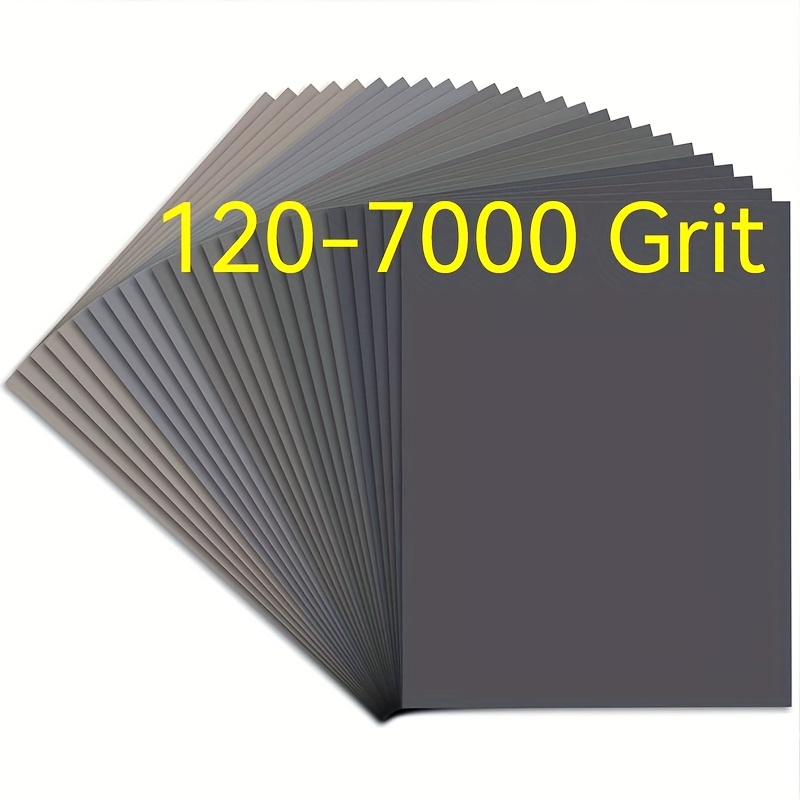 30 feuilles Papier de Verre papier abrasif grain 2500, 3000, 5000