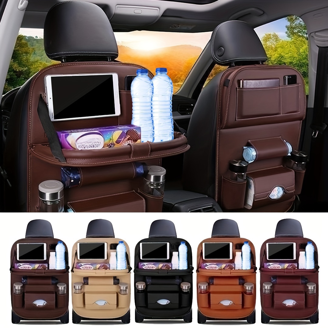 Organizador de asiento trasero de coche, protector de asiento trasero con  soporte para tableta con pantalla táctil, organizador de asiento trasero de  coche para niños, accesorios de viaje de coche, a JAMW
