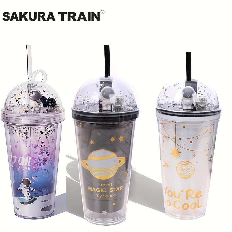 1pc 710ml Stainless Steel Straw Cup With Big Hole Lid Pearl Milk Tea Cup  Large Capacity Insulated Water Bottle