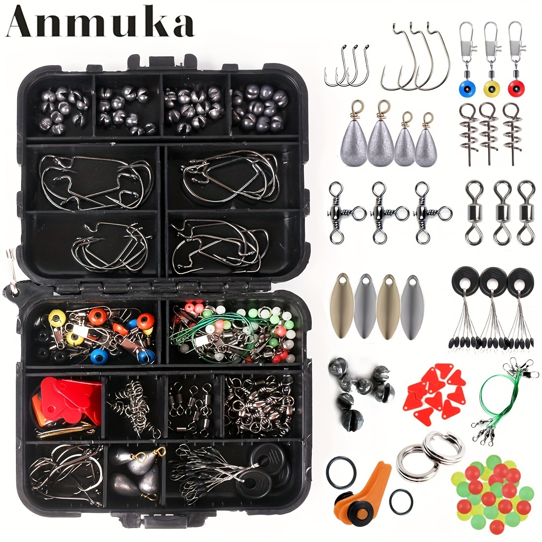 Complete Fishing Tackle Kit Tackle Box Includes Jig Hooks - Temu Denmark