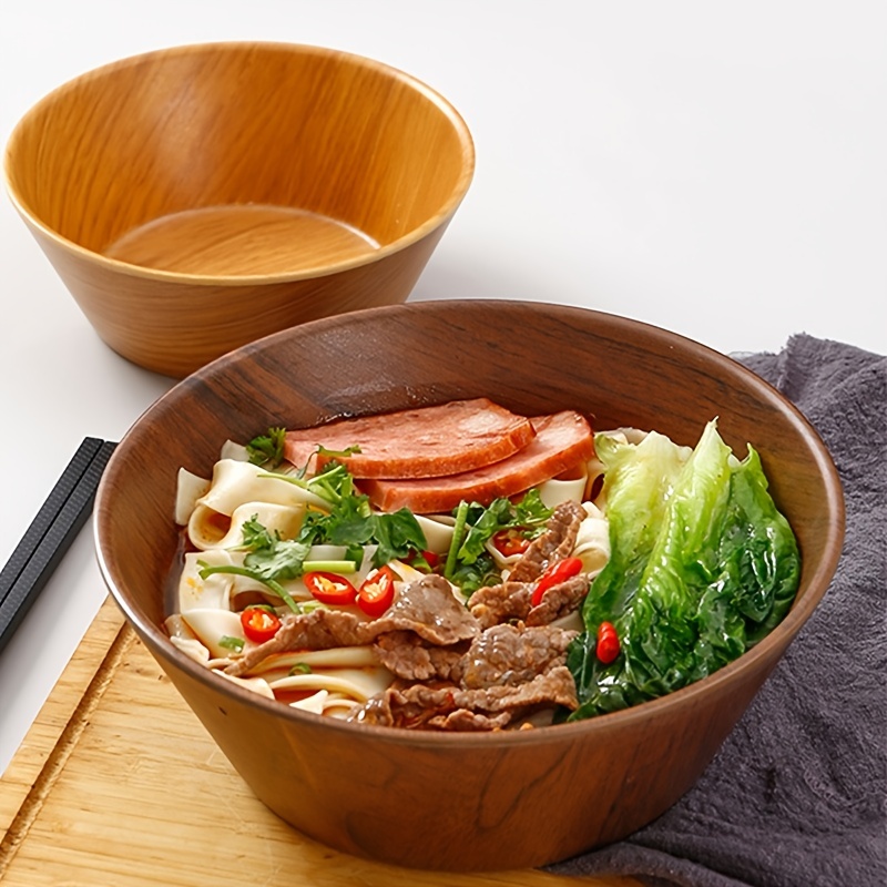 Tazón de fruta de madera maciza, cuenco de sopa de madera estilo japonés,  cuencos de arroz, tazón de fideos, aperitivos, tazón para servir alimentos