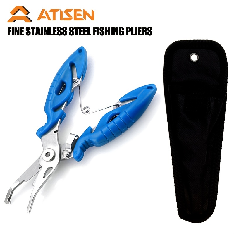 CRAZY SHARK 6Stainless Steel Fishing Pliers Split Ring Braid Cutters  Crimper Hook Remover Saltwater Resistant Fishing Gear Tool