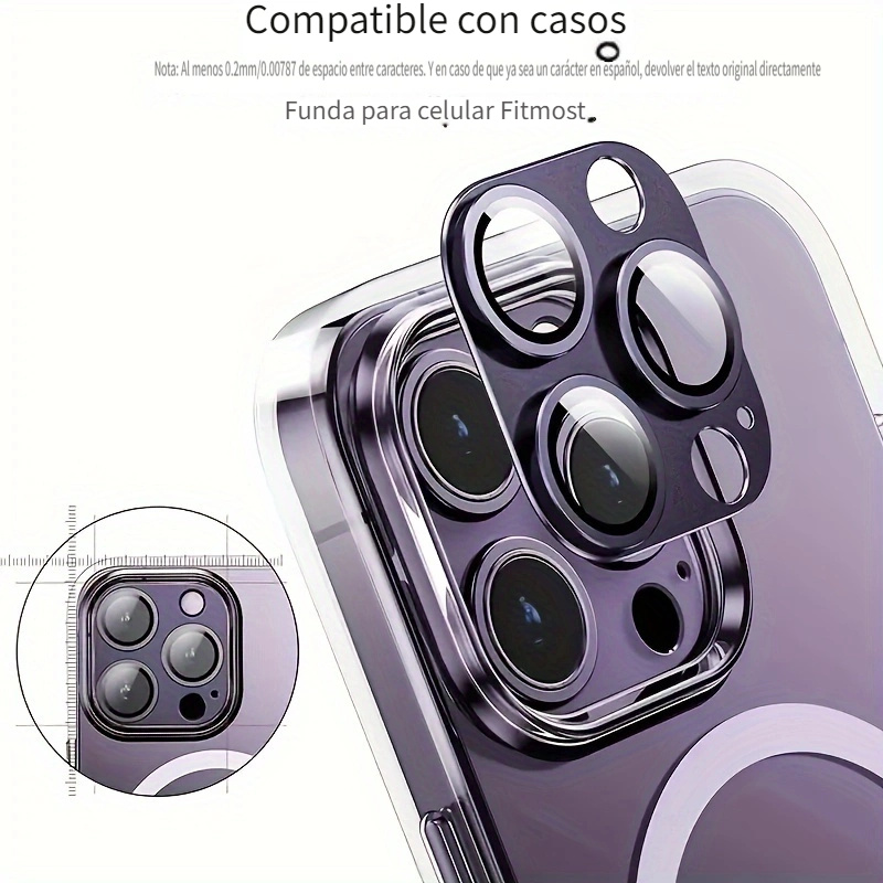 [Paquete de 3] Protector de lente de cámara para iPhone 15/15 Plus Ultra HD  Protector de cámara de vidrio templado, anti arañazos, fuerte adherencia