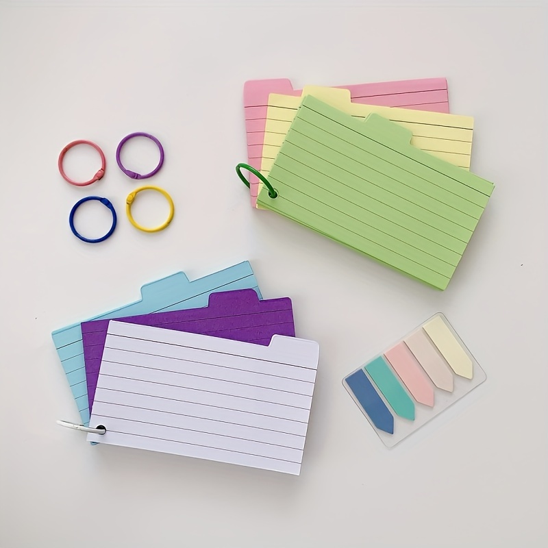 200pcs Colored Index Cards, 3.45x5 Inch Ruled Index Cards With
