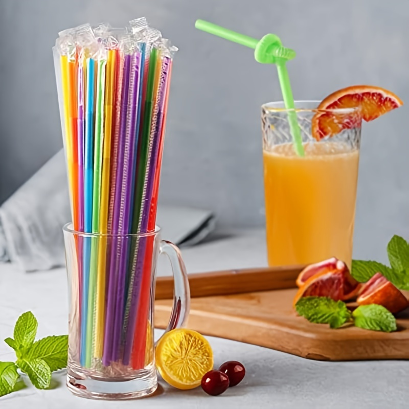 Disposable Thin Straws Individually Wrapped Juice Beverage Milk Tea Coffee  Straws - Temu