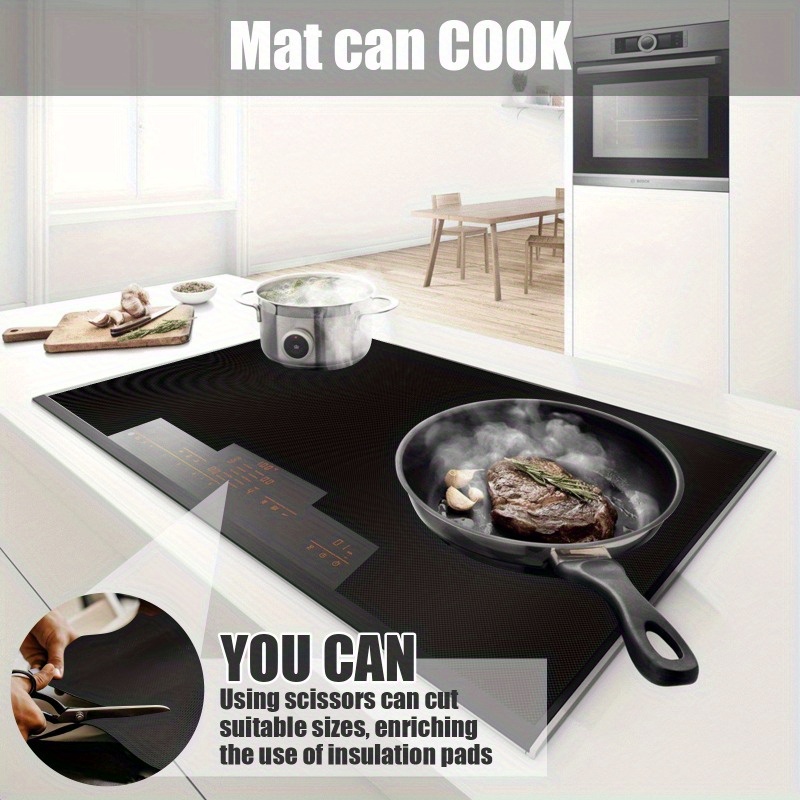 Induction Cooktop Mats Stove Cover,4pcs Magnetic Fiberglass