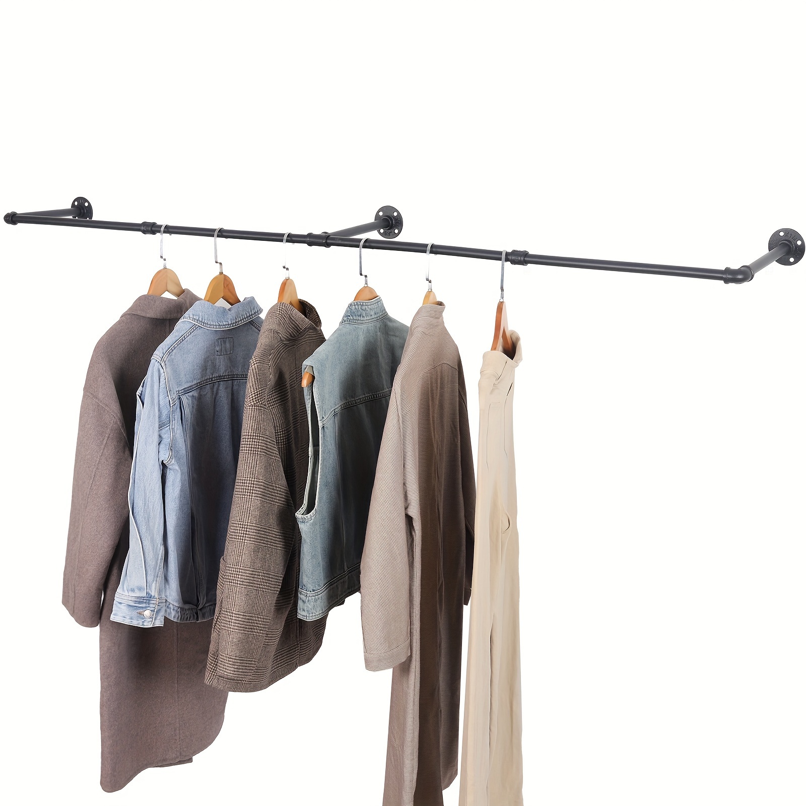 Industrial Corner Clothes Rail Clothes Hanger Wall Mounted Rail