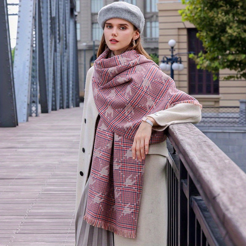Cheap Classic Autumn Winter Imitation Cashmere Scarf for Women Girls Warm  Pashmina Blanket Pattern Scarves Ladies Elegant Shawl Female Thick Foulard  Gifts
