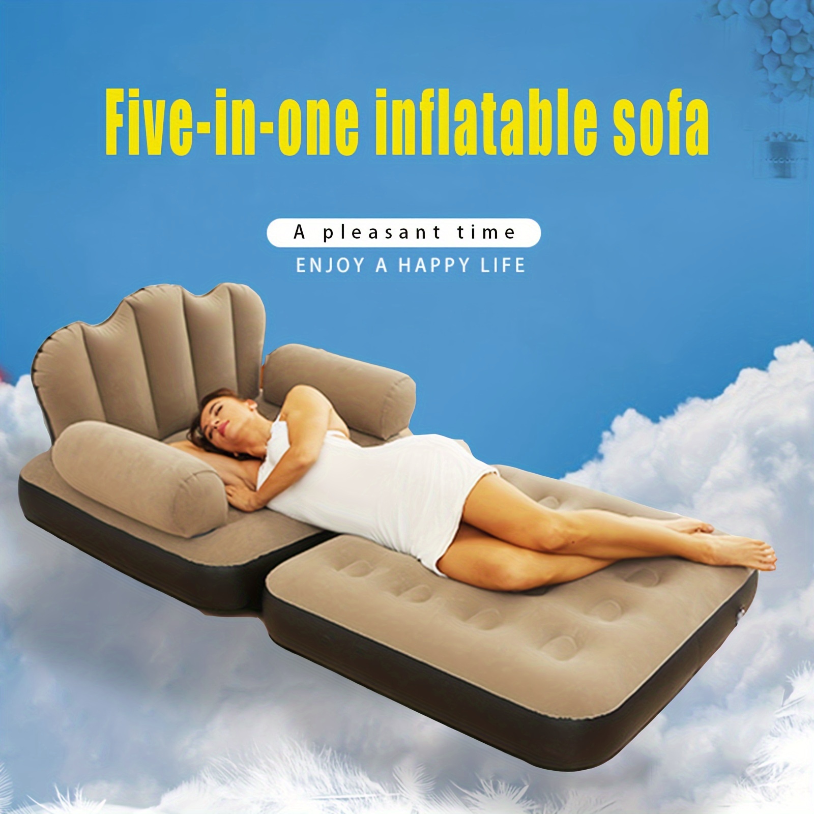 Sofá cama de suelo, futón plegable ajustable, sofá cama perezoso de ocio  con 2 almohadas y 5 posiciones reclinables, sofá de videojuegos para