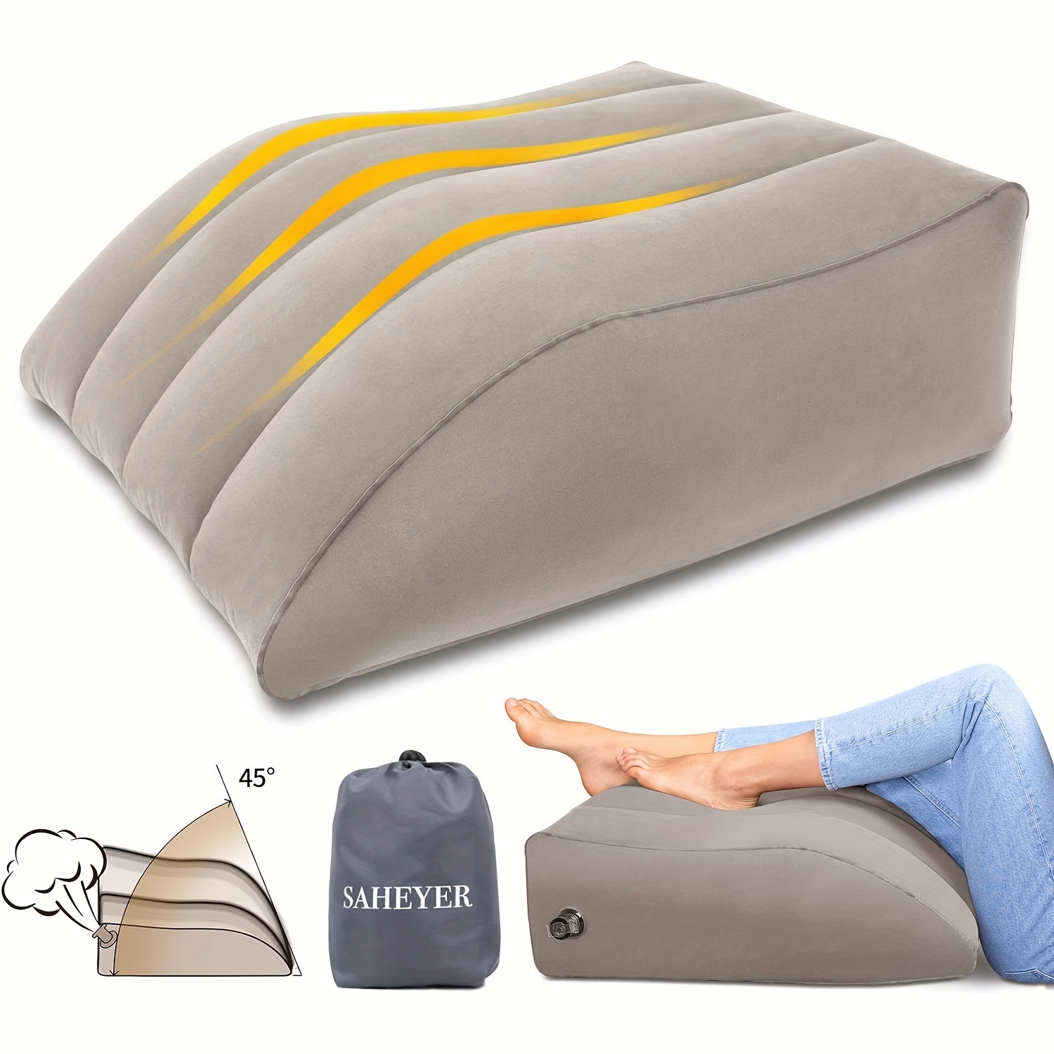 Ebung Memory Foam Leg Elevation Pillows- Leg Support Pillow to Elevate  Feet, Leg Pillows for Elevation Blood Circulation, Leg Swelling Relief