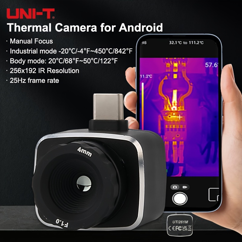 Cámara térmica para teléfono, lente de imagen térmica ligera para teléfono  mini para equipo electrónico : Industrial y Científico 