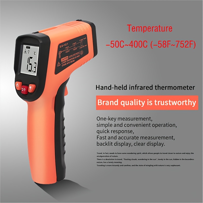 Infrared Thermometer Cooking Digital Temperature Gun -58-752(-50-380) With  Max-min Measure (not For People) Digital Infrared Thermometer With Backlit