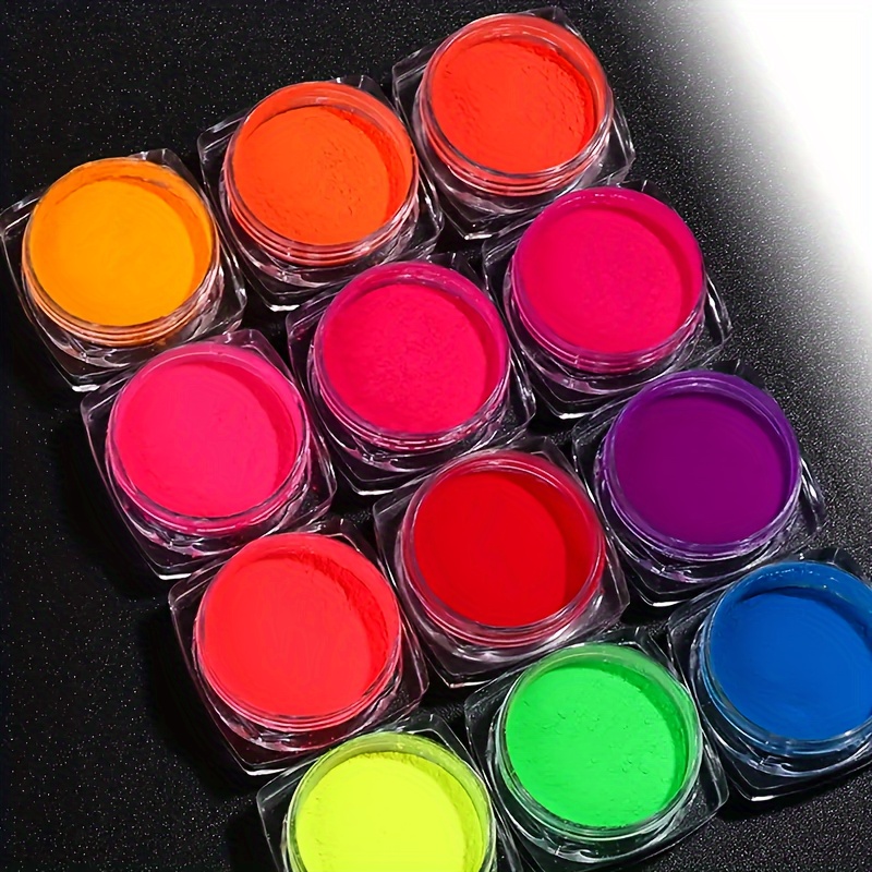 Pigmento luminoso de pintura de maquillaje corporal de 0.88 oz que brilla  en la oscuridad, pintura facial fluorescente en polvo para uñas, festivales