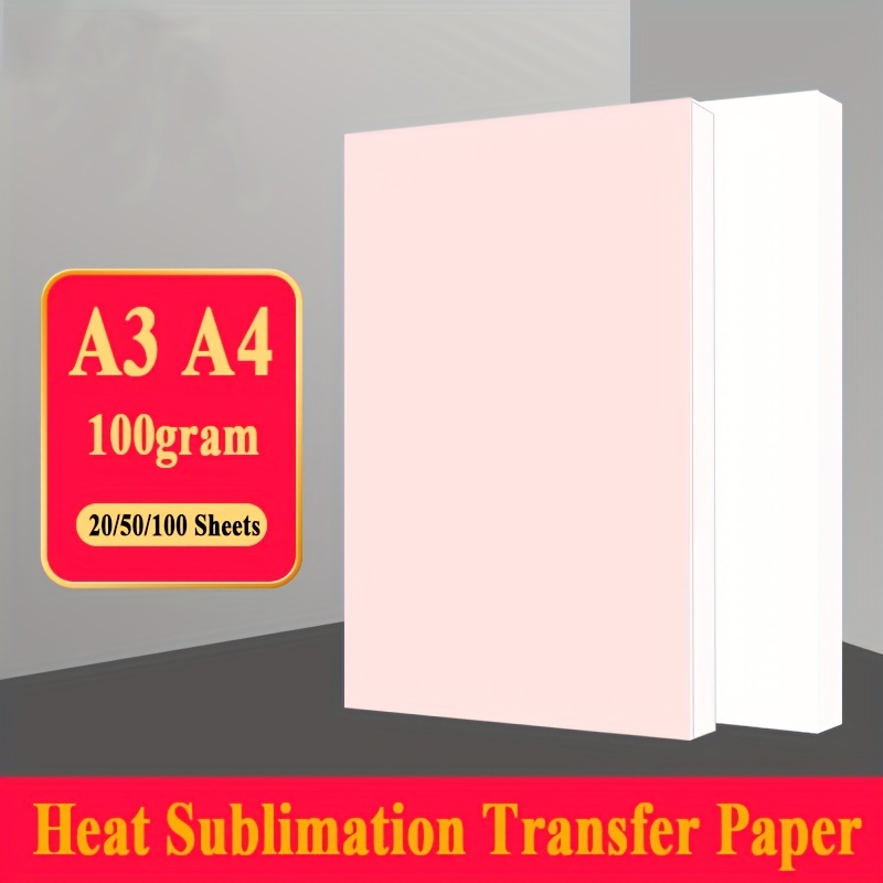 100 Sheets Sublimation Heat Transfer Paper for Inkjet Printer DIY