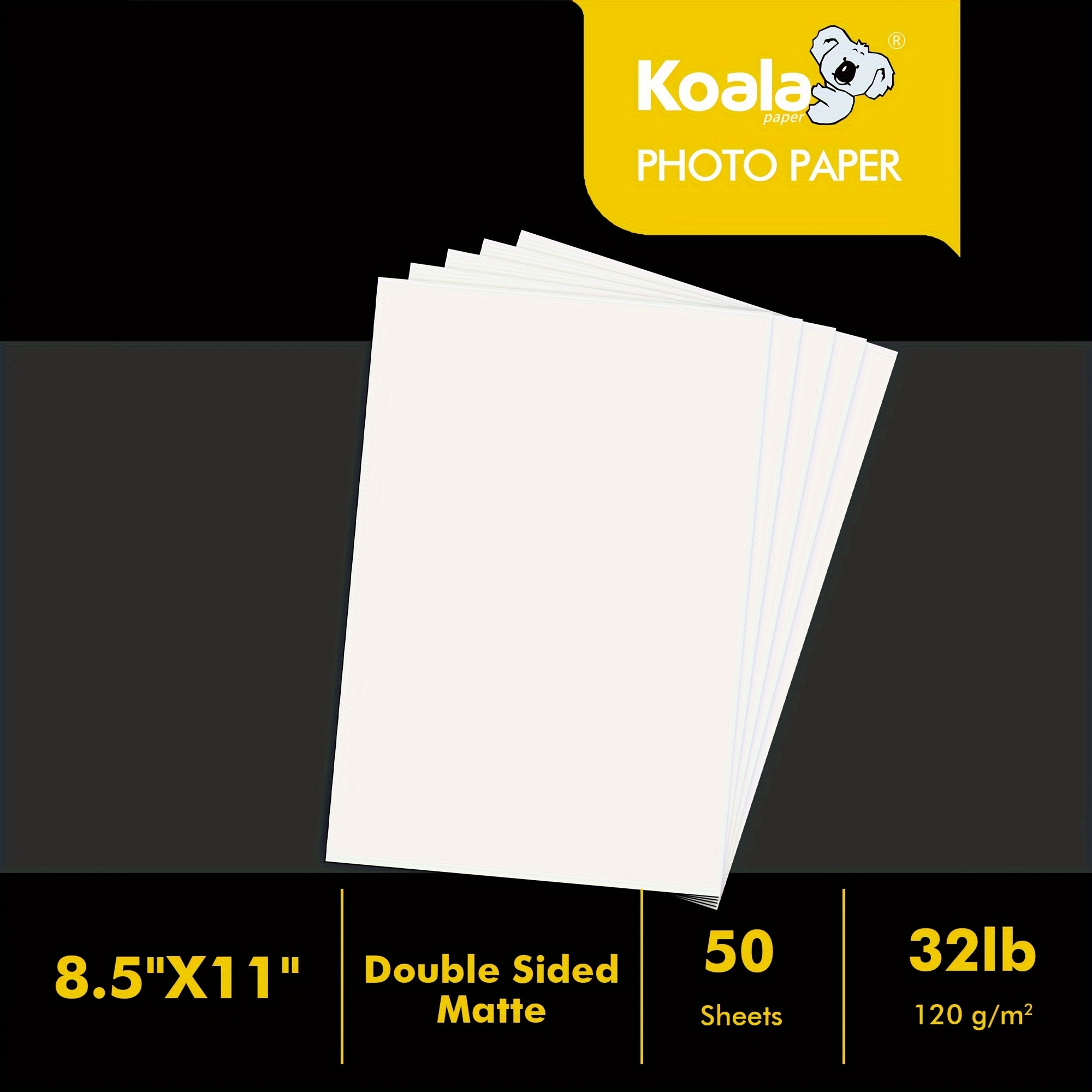 Koala Photo Paper 8.5x11 Double Sided Matte 32lb for Inkjet Printers HP  Flyers