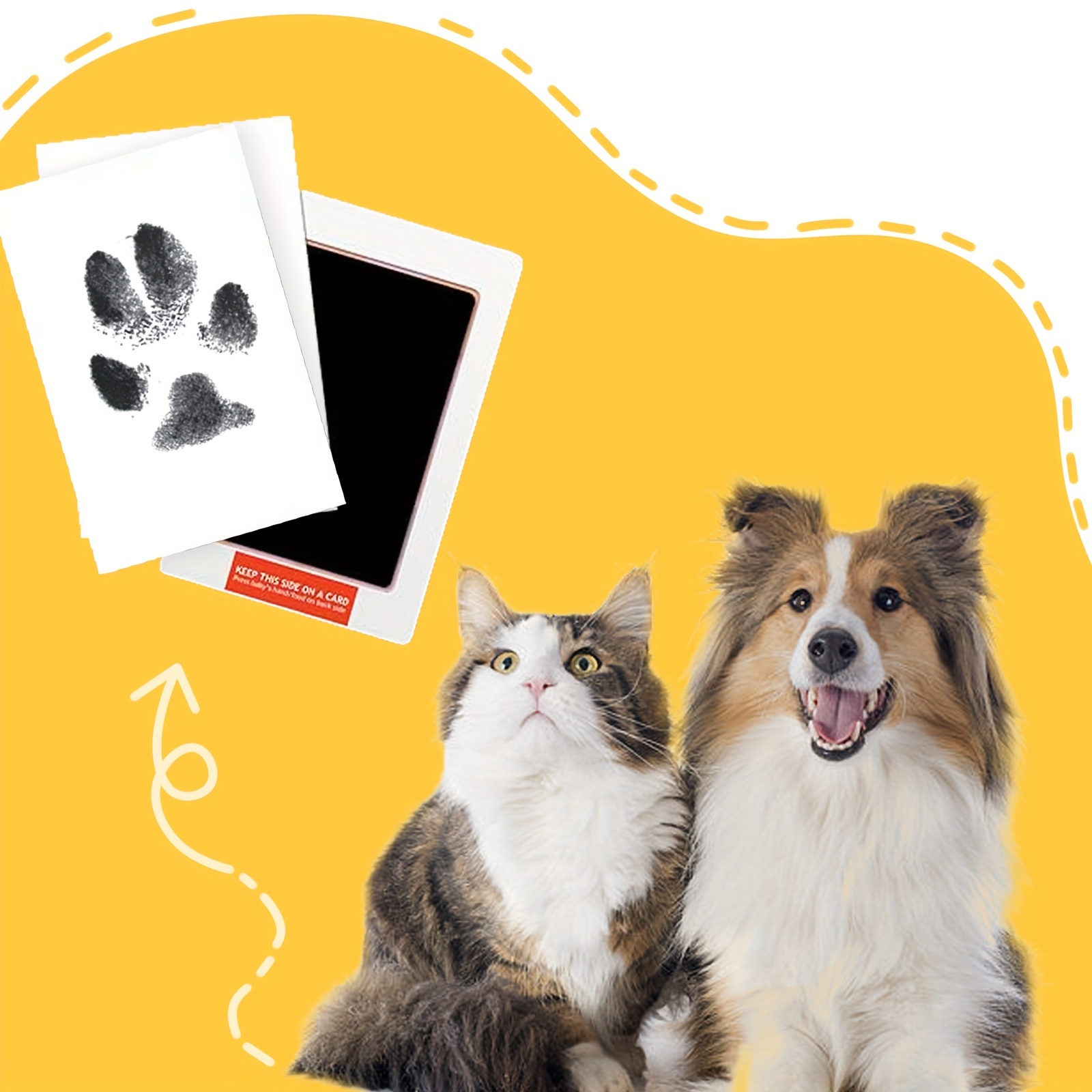 Pet Paw Print Kit For Dogs And Cats Ink Pad And Imprint Card - Temu