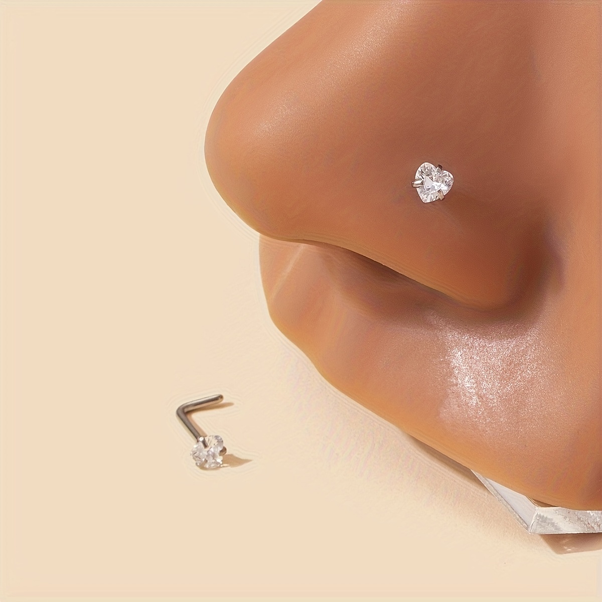 20G Clear Bioflex Nose Bone Ring Stud Retainer Body Jewelry Piercing Top  Flat 2.5mm 60PCS