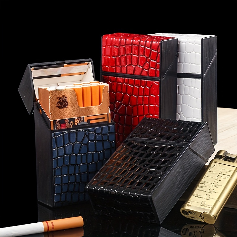 Handmade Genuine Leather Windproof Cigarette Lighter Bag Small Box Case For  one-time Lighter Super Match Cover Men Box Holder