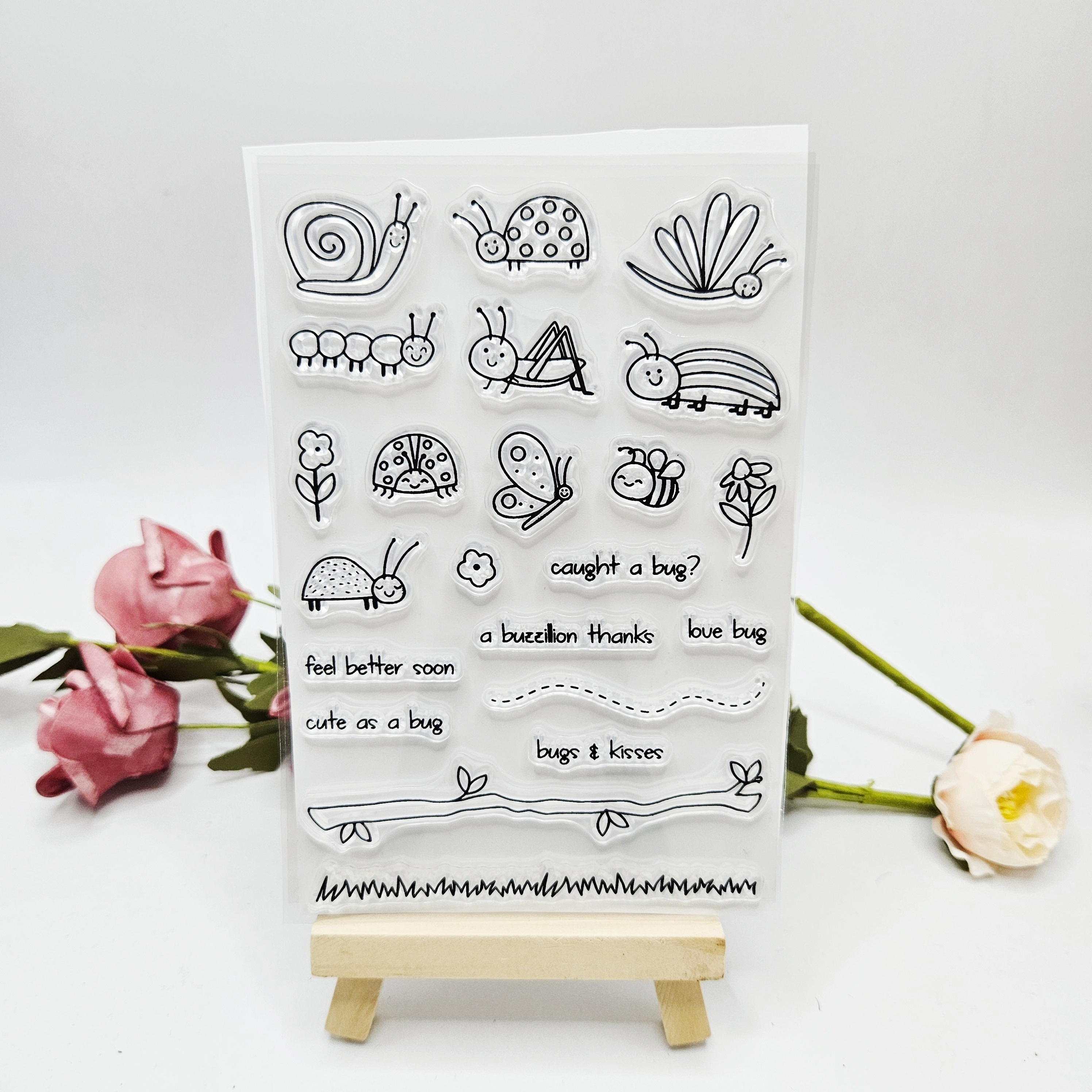 Retro Plant Insects Clear Stamps Vintage People Custom Logo - Temu
