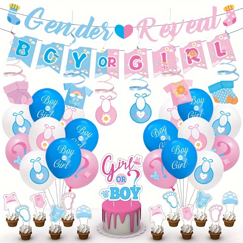 Boy or Girl Labels Stickers Pink Blue Bow Tie Theme Decor for Kid Boys  Girls 1st Birthday Party Baby Shower Gender Reveal Party Decorations He or  She