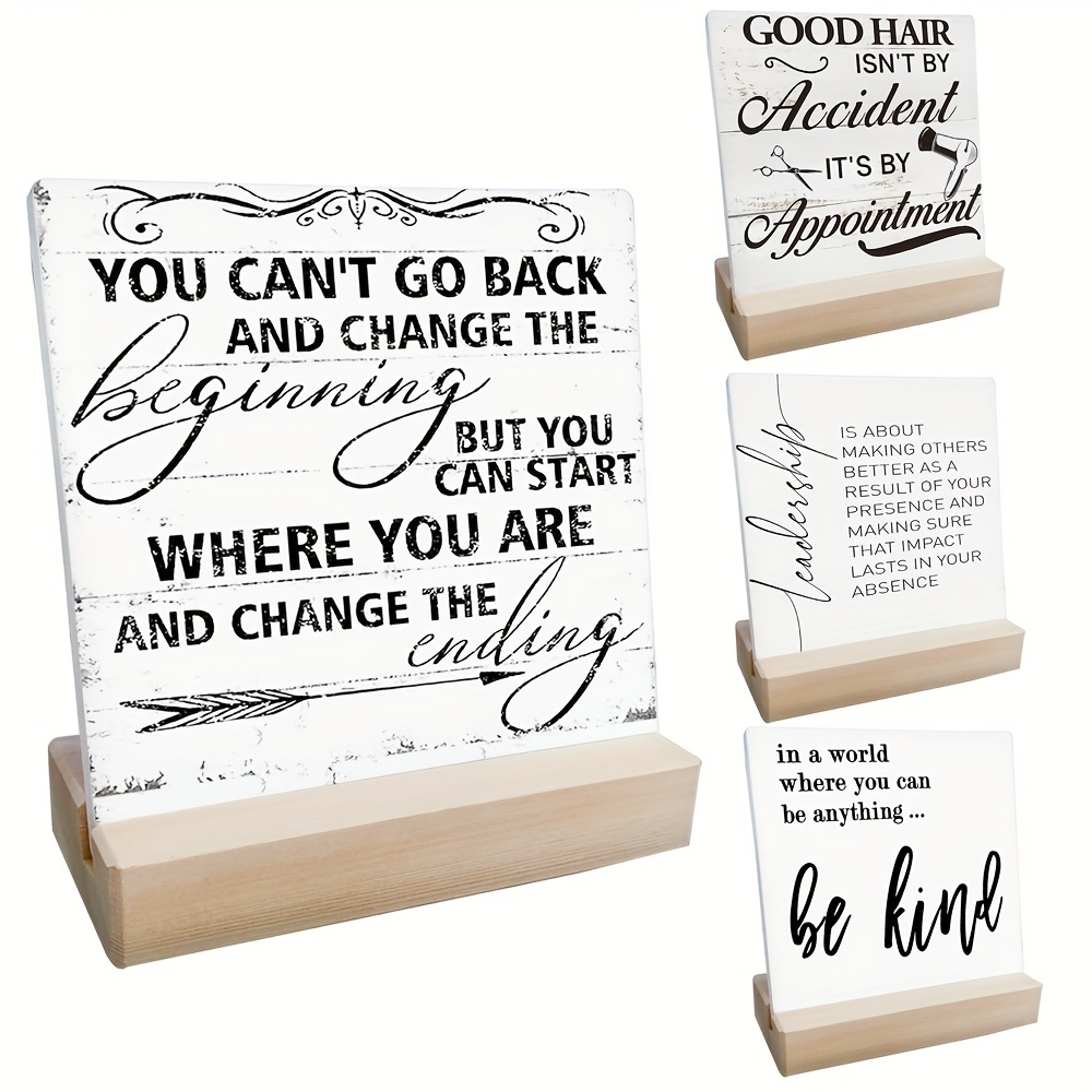 Inspirational Quotes Signs For Gamers - Purple Fonts Acrylic Posters With  Wooden Stand - Perfect Birthday Gifts For Game Lovers - Home Room Desktop  Decor - Temu