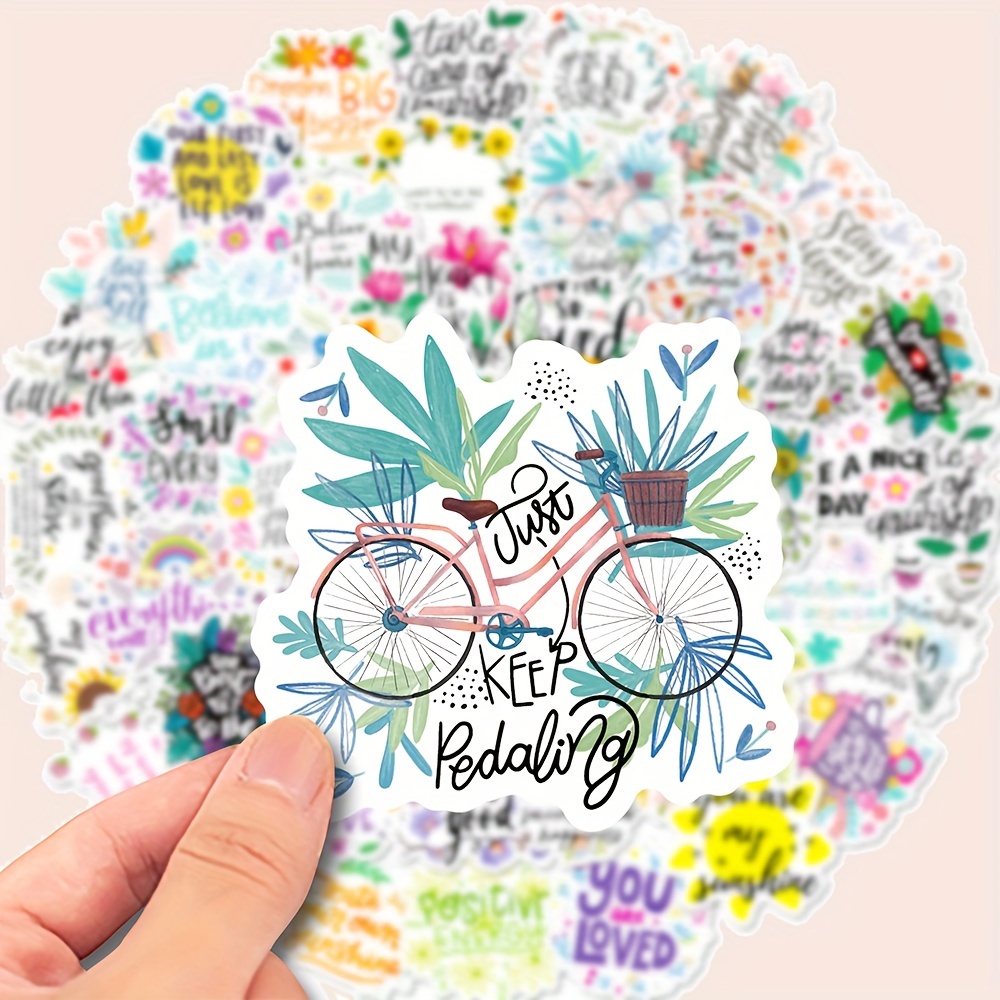  50Pcs Boho Style Inspirational Stickers for Water Bottle,  Motivational Waterproof Stickers for Adults Women Teens, Laptop Stickers  Aesthetic,Luggage Bike Bumper Skateboard Computer Scrapbook Car Cup :  Electronics