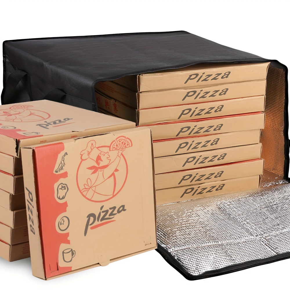 Premium Photo  Paper bag and pizza box made of cardboard on a