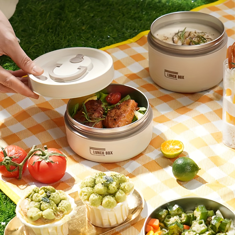 Lonchera para adultos – Contenedor de almuerzo con compartimentos –  Fiambrera de acero inoxidable calentador de alimentos – Caja Bento  reutilizable