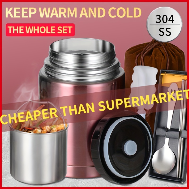 Insulated Food Jars Soup Thermos Wide Mouth Insulated Food Jar Leak Proof  Hot and Cold Thermos Bowl Oat Container for Kid Adult 600ML Pink