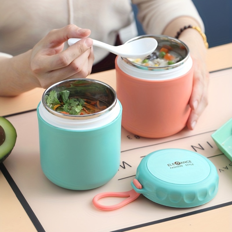 500ML Mini Thermos Soup Cup Lunch Box Stainless Steel Hot Food Thermos Mug  Container Microwave Oven Soup Cup Bento Box For Kids