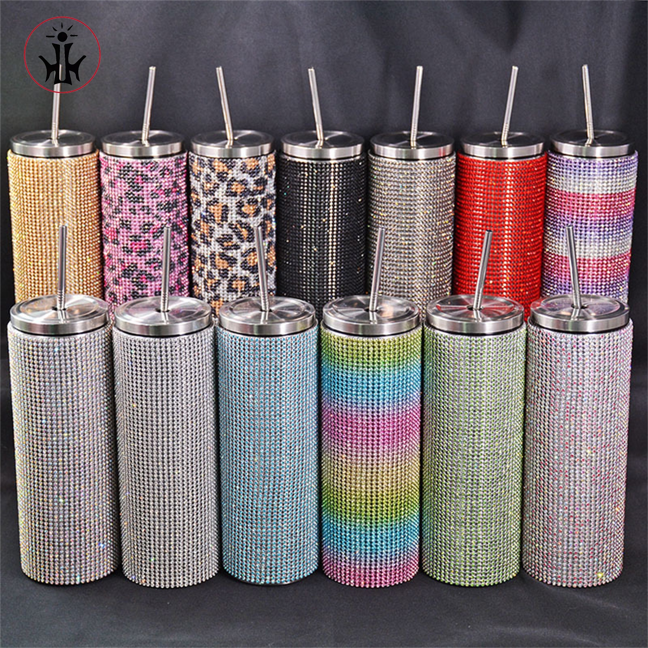 304 Stainless Steel Tumbler With Lid Straw And Rhinestone - Temu